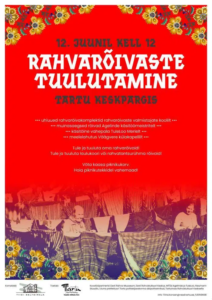 12. juunil toimub Tartus rahvarõivaste tuulutamine
