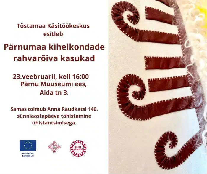 Pärnumaa rahvarõivakasukate esitlus Pärnu Muuseumi ees 23.02 Pärnumaa rahvarõivakasukate esitlus Pärnu Muuseumi ees 23.02